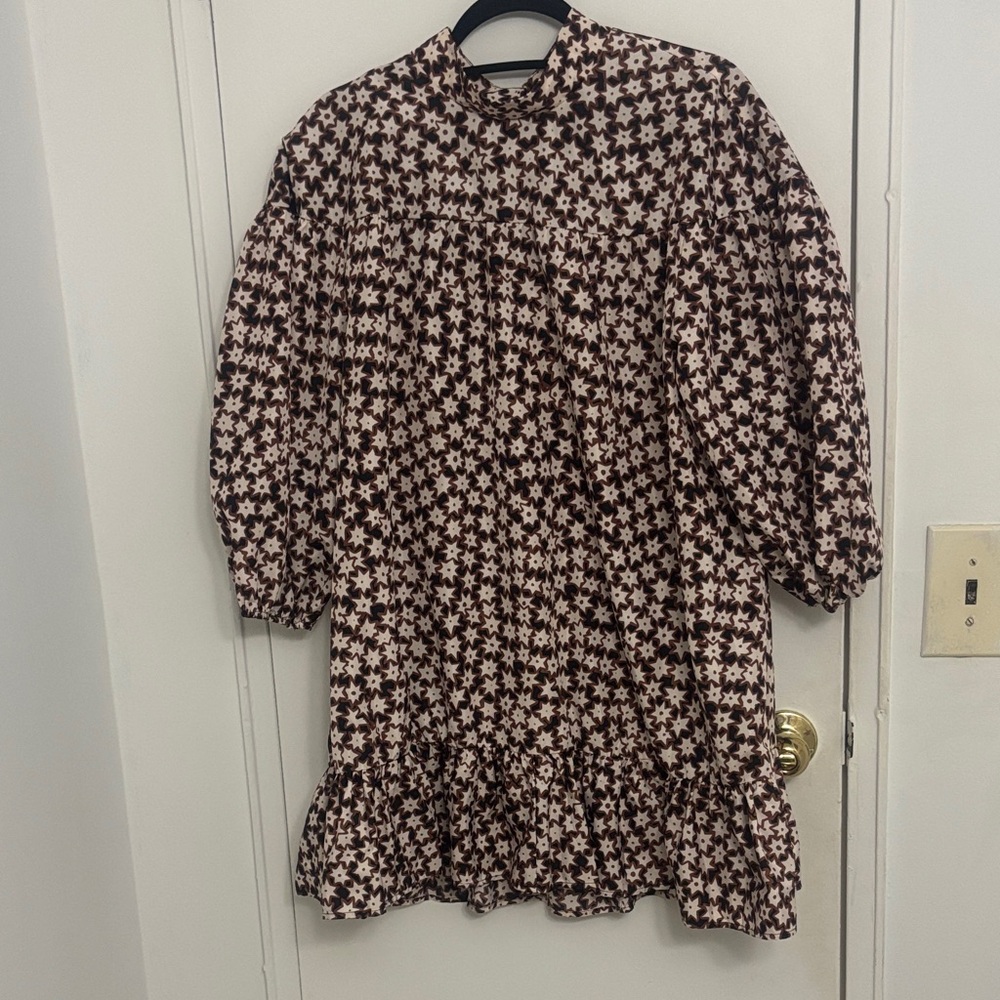 Anthropologie Black and Cream Star Dress